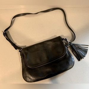 Nordstrom Crossbody Leather Bag Zip Closure Fold Over Adjustable Hobo